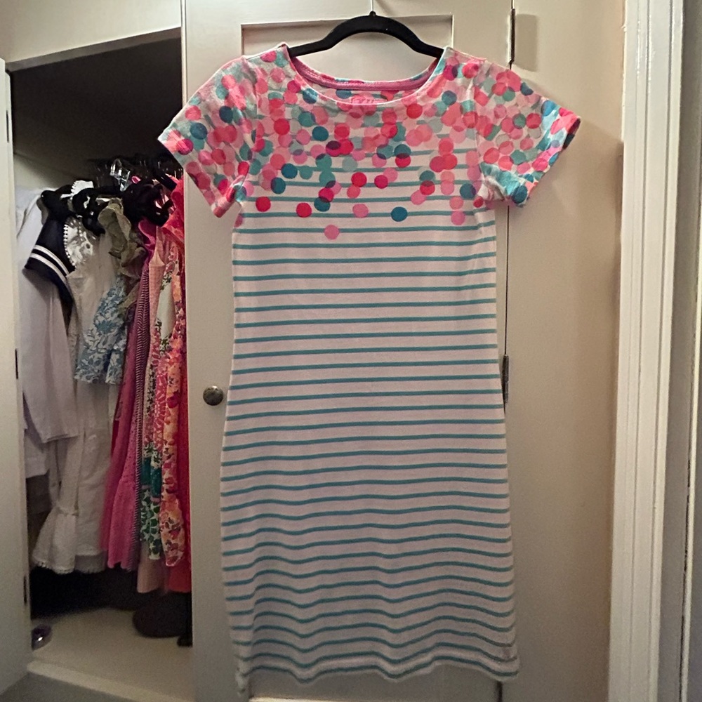Joules Multicolor Polka Dot and Stripe Dress
